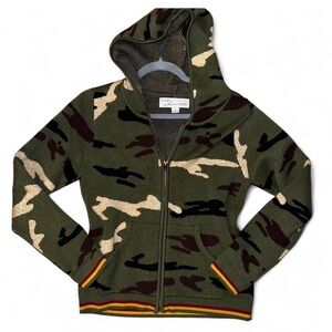 Vintage Havana Green Camouflage Hoodie Small